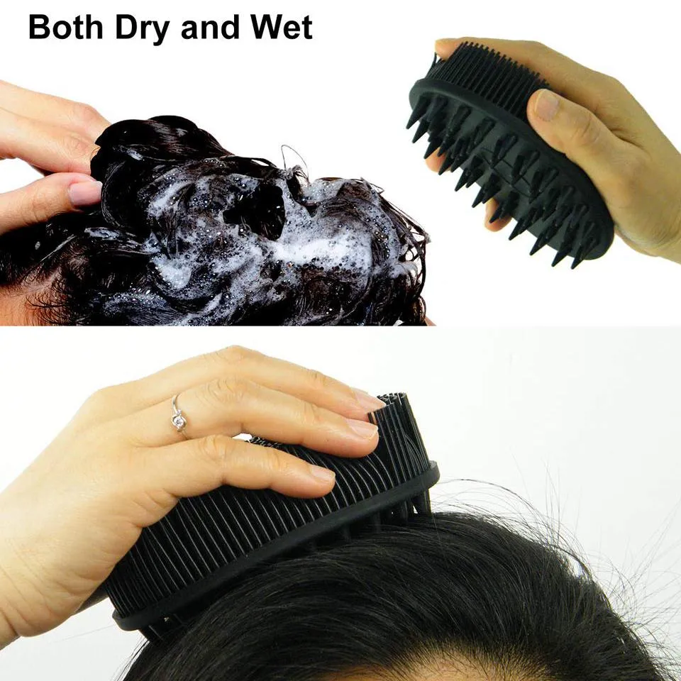 Upgrade Silicone Body Scrubber and Hair Shampoo Brush