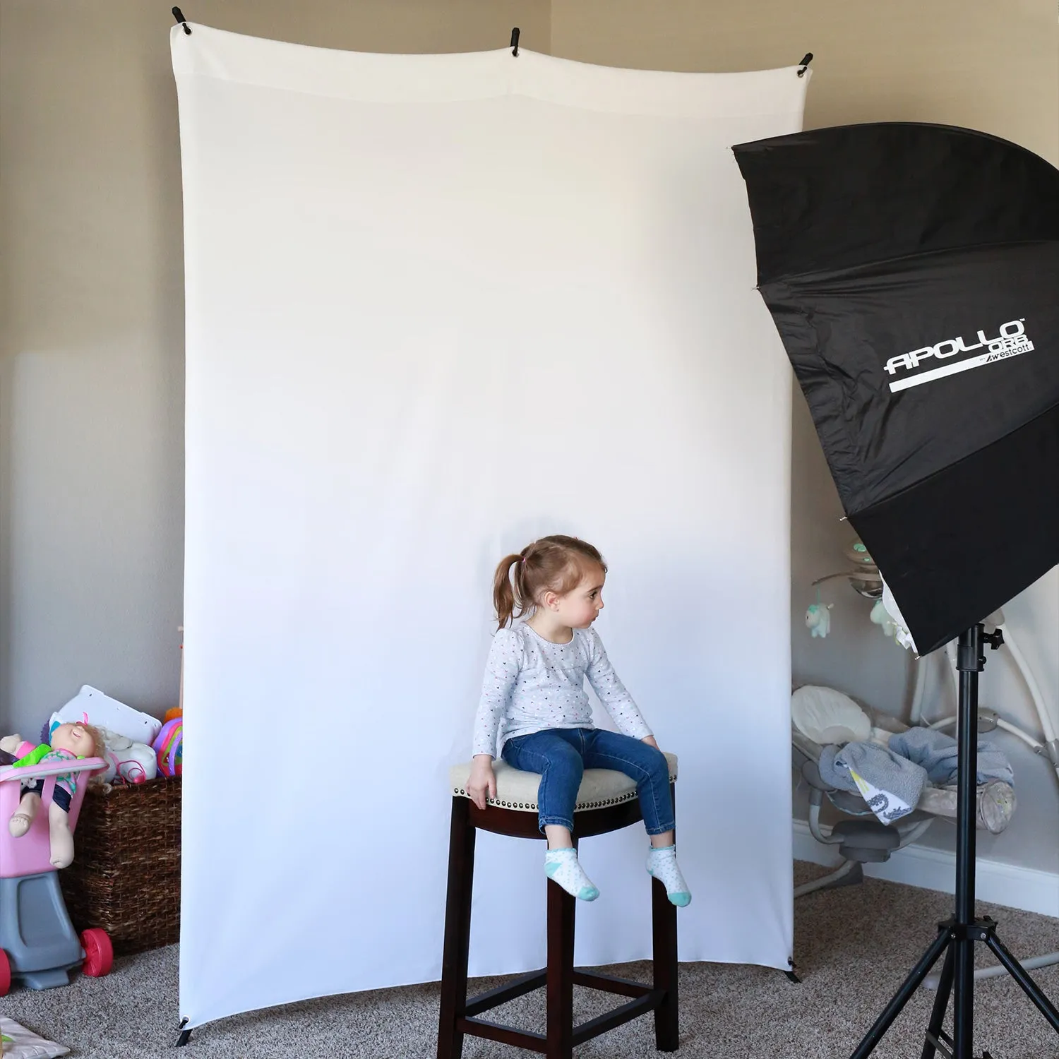 X-Drop Wrinkle-Resistant Backdrop - High-Key White (5' x 7')